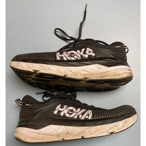 Hoka One One Bondi 7 Women's Size 9 Road Running Shoes Black White 1110519